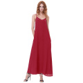 Kate Kasin Sexy Womens Summer Casual suelta correas espaguetis V-cuello vestido rojo Maxi KK000700-2